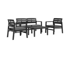 Lauko baldų komplektas Lauko poilsio baldų komplektas, 4d., antrac. sp., plastikas