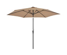 Lauko skėtis su LED ir plieniniu stulpu, taupe, 300cm