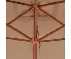 Lauko skėtis nuo saulės su mediniu stulpu, taupe, 200x300cm