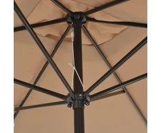 Lauko skėtis nuo saulės su metaliniu stulpu, taupe, 300x200cm