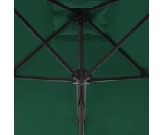 Lauko skėtis nuo saulės su plieniniu stulpu, žalias, 250x250cm
