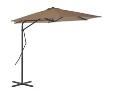 Lauko skėtis nuo saulės su plieniniu stulpu, taupe, 300cm