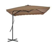 Lauko skėtis nuo saulės su plieniniu stulpu, taupe, 250x250cm