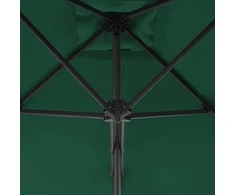 Lauko skėtis nuo saulės su plieniniu stulpu, žalias, 300cm