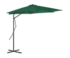 Lauko skėtis nuo saulės su plieniniu stulpu, žalias, 300cm