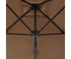 Lauko skėtis nuo saulės su plieniniu stulpu, taupe, 300cm