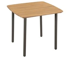 Sodo stalas, 80x80x72cm, akacijos medienos masyvas ir plienas