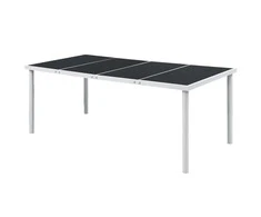 Lauko baldų komplektas Lauko valgomojo baldų komplektas, 9d., juodas, plienas