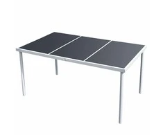 Sodo stalas, juodas, plienas, 150x90x74cm