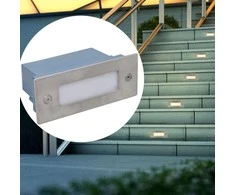 Įleidžiami laiptų pakopų LED šviestuvai, 6vnt., 44x111x56mm