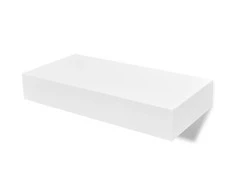 Pakabin. sien. lentynos su stalčiais, 2vnt., baltos, 48cm