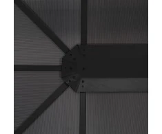 Pavėsinė su stogu, juoda, 4x3x2,6 m, aliuminis