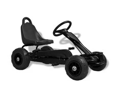 Pedalais minamas kartingas su pneumat. padangomis, juodas