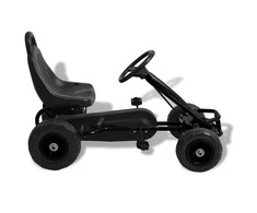 Pedalais minamas kartingas su pneumat. padangomis, juodas