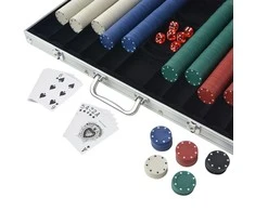 Pokerio rinkinys su 1000 žetonų, aliuminis