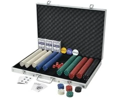 Pokerio rinkinys su 1000 žetonų, aliuminis