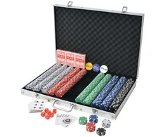 Pokerio rinkinys su 1000 žetonų, aliuminis