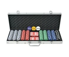 Pokerio rinkinys su 500 žetonų, aliuminis