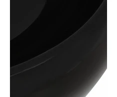 Praustuvas, apvalus, keramika, juodas, 40x15 cm