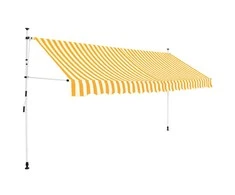 Rankiniu būdu ištraukiama markizė, oranžiniai/balti dryžiai, 400cm