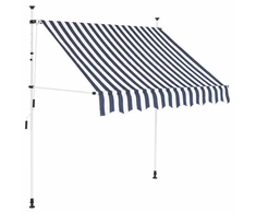 Rankiniu būdu ištraukiama markizė, mėlyni/balti dryžiai, 150cm