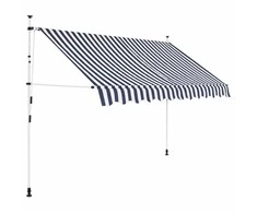Rankiniu būdu ištraukiama markizė, mėlyni/balti dryžiai, 250cm