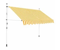 Rankiniu būdu ištraukiama markizė, oranžiniai/balti dryžiai, 300cm