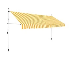 Rankiniu būdu ištraukiama markizė, oranžiniai/balti dryžiai, 350cm