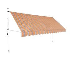 Rankiniu būdu ištraukiama markizė, geltoni/mėlyni dryžiai, 350cm