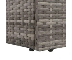 Sodo gultas, pilkas, 195x60 cm, poliratanas