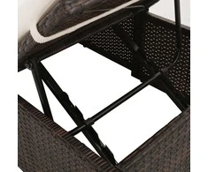 Sodo gultas, rudas, 195x60 cm, poliratanas
