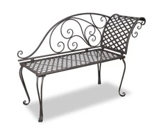Sodo krėslas, 128 cm, plienas, antikvarinis, rudas