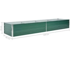 Lovelis, žalias, galvanizuotas plienas, 320x80x45cm