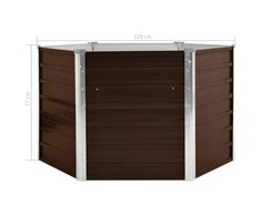 Sodo lovelis, rudas, 129x129x77cm, galvanizuotas plienas, aukštas
