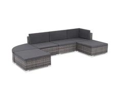 Lauko baldų komplektas Sodo poilsio baldų komplektas su pag., 6d., pilk. sp., polir.