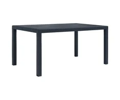 Sodo stalas, antracito sp., 150x90x72 cm, plastikas, rat. imit.