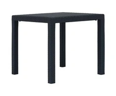Sodo stalas, antracito sp., 79x79x72 cm, plastikas, rat. imit.