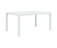 Sodo stalas, baltos sp., 150x90x72 cm, plastikas, rat. imit.