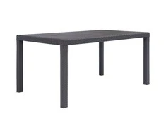 Sodo stalas, rudos sp., 150x90x72 cm, plastikas, rat. imit.