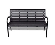 Sodo suoliukas, juodos spalvos, 125cm, plienas ir WPC