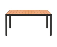 Sodo stalas, rudas, 150x90x74cm, aliuminis ir WPC
