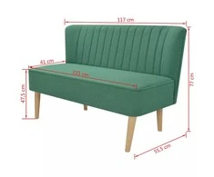 Sofa, audinys, 117x55,5x77cm, žalia