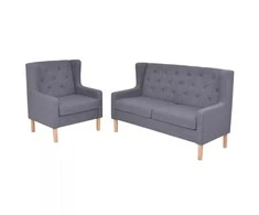 Sofa Sofos komplektas, 2vnt., audinys, pilkas
