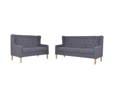 Sofa Sofos komplektas, 2vnt., audinys, pilkas