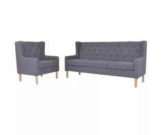 Sofa Sofos komplektas, 2vnt., audinys, pilkas