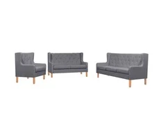 Sofa Sofos komplektas, 2vnt., audinys, pilkas
