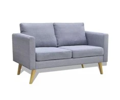 Sofa Sofų komplektas, 2-vietė ir 3-vietė, audinys, šviesiai pilkas