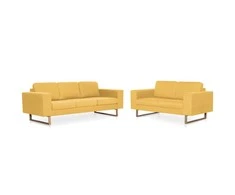 Sofa Sofų komplektas, 2d., geltonas, audinys