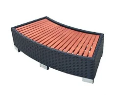 SPA laiptelis, poliratanas, 92x45x25 cm, juodas