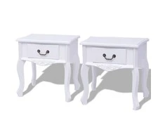 Spintelė prie lovos, 2 vnt., MDF, balta